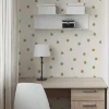 Gold Peel & Stick Wallpaper in Dots